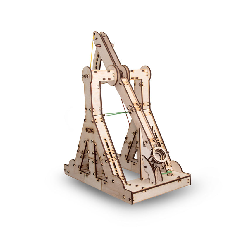 Set constructie cu mecanism Puzzle 3D TREBUCHET din lemn 94 piese @ EWA
