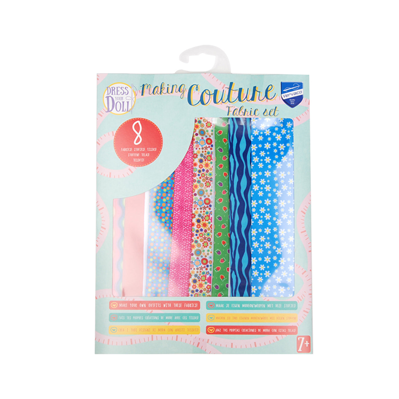 Set de materiale hainute pentru papusi Couture Blue Daisy, Dress Your Doll