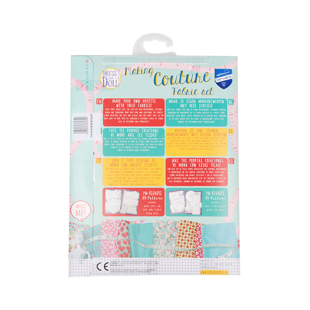 Set de materiale hainute pentru papusi Couture Floral squares, Dress Your Doll