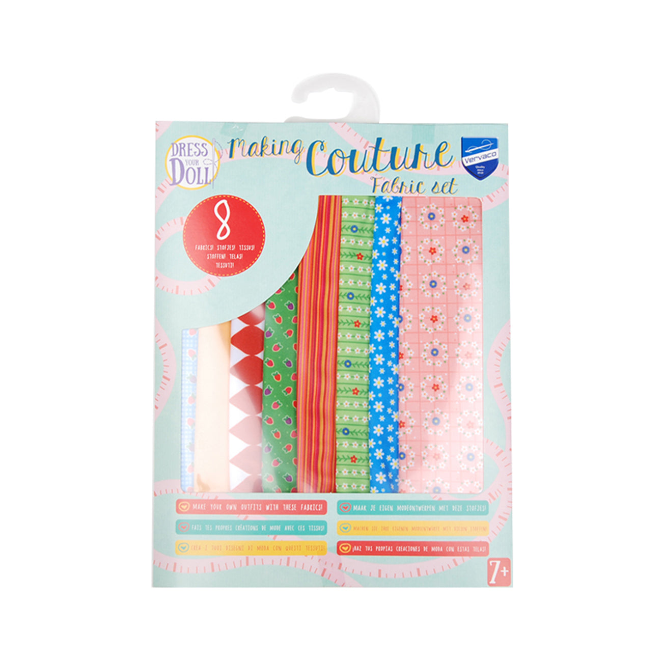 Set de materiale hainute pentru papusi Couture Floral squares, Dress Your Doll