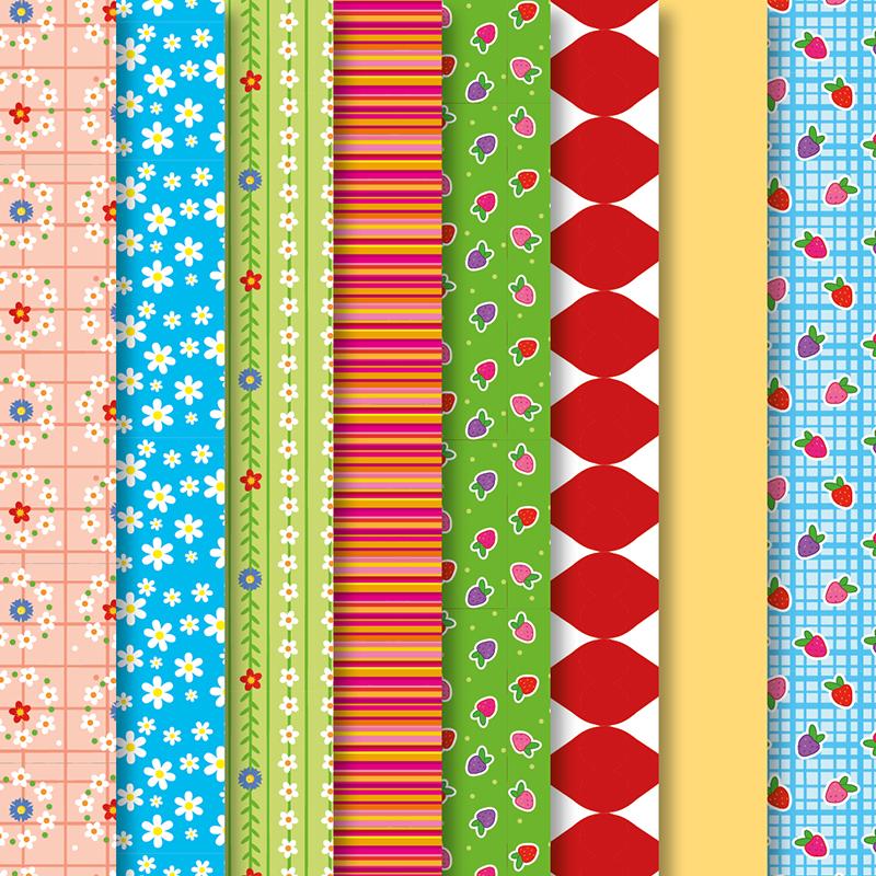 Set de materiale hainute pentru papusi Couture Floral squares, Dress Your Doll