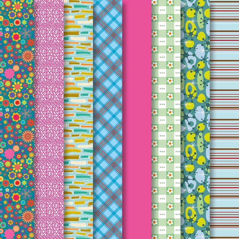 Set de materiale hainute pentru papusi Couture Multiflowers - petrol, Dress Your Doll