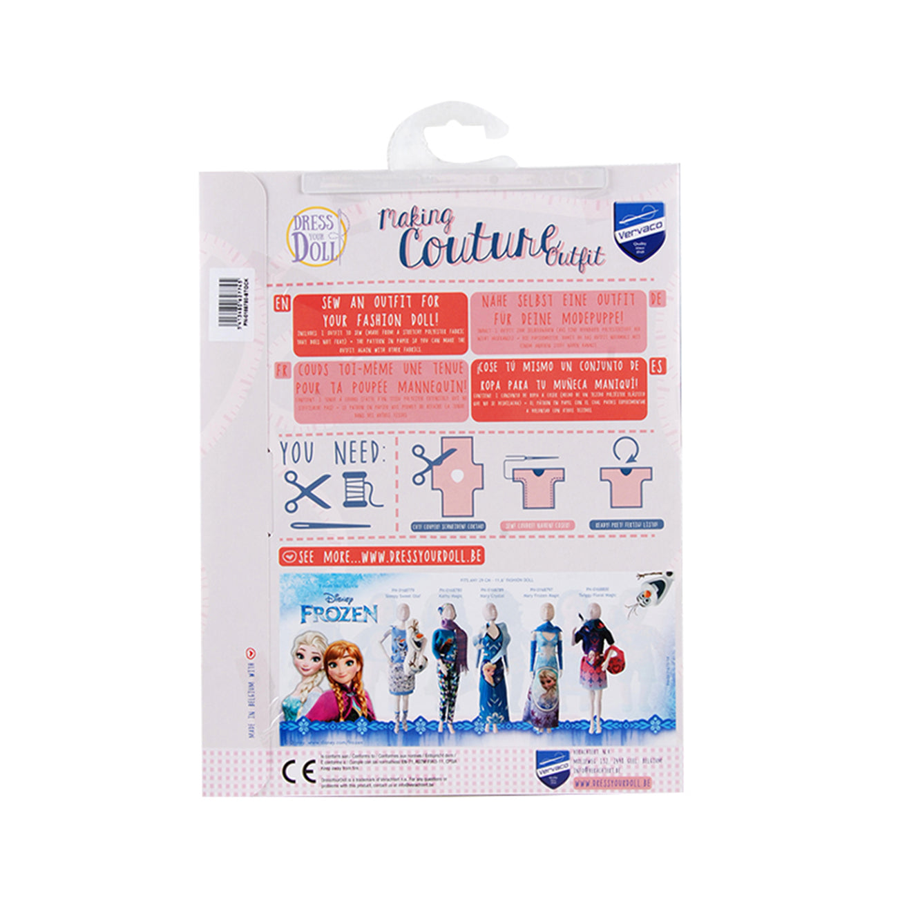 Set de croitorie hainute pentru papusi Couture Disney Sleepy Sweet Olaf, Dress Your Doll