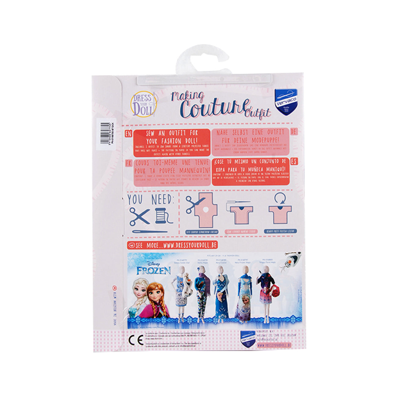 Set de croitorie hainute pentru papusi Couture Disney Kathy Magic, Dress Your Doll