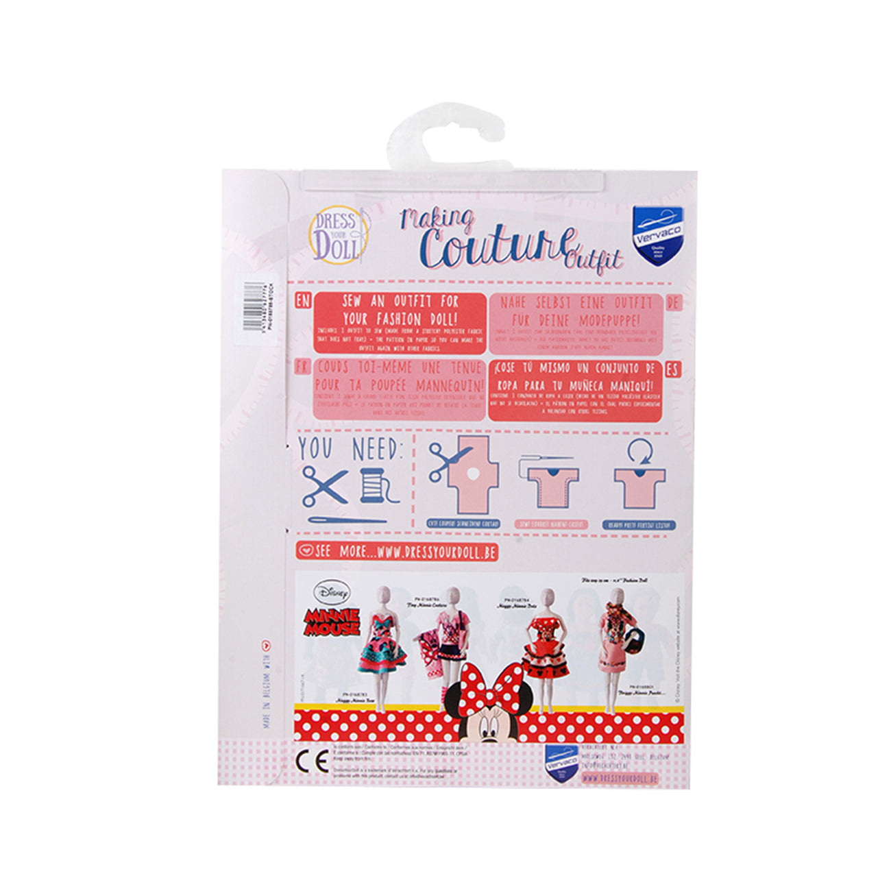 Set de croitorie hainute pentru papusi Couture Disney Tiny Minnie, Dress Your Doll