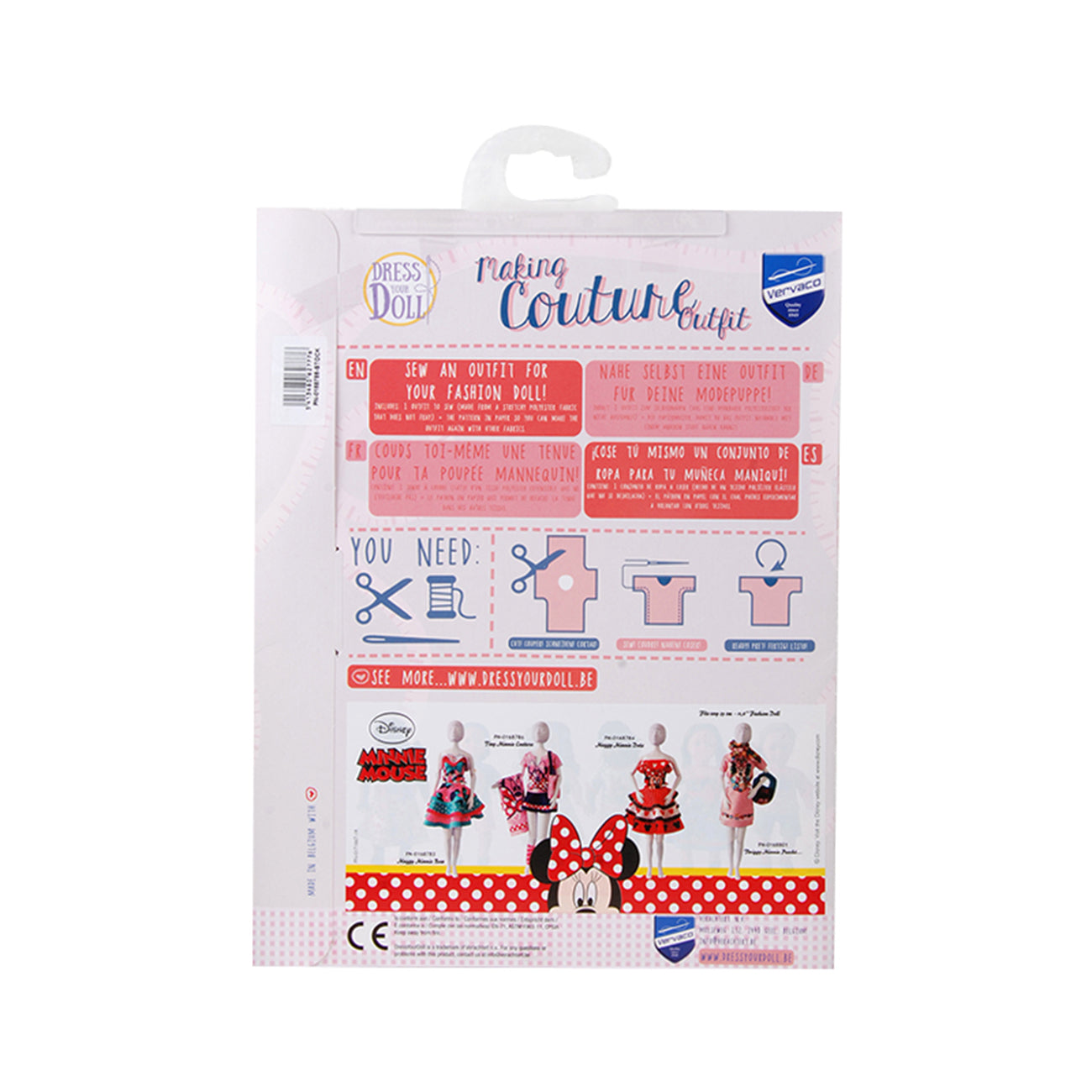 Set de croitorie hainute pentru papusi Couture Disney Twiggy Minnie, Dress Your Doll