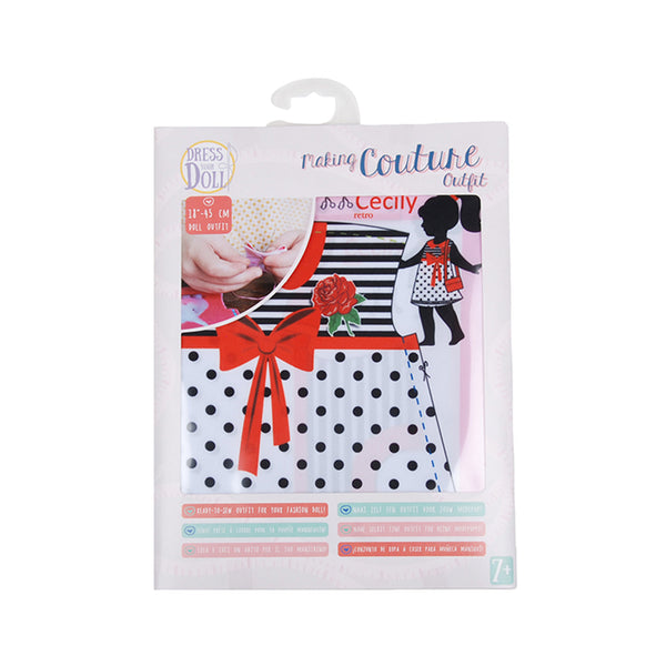 Set de croitorie hainute pentru papusi Couture Cecily Retro, Dress Your Doll