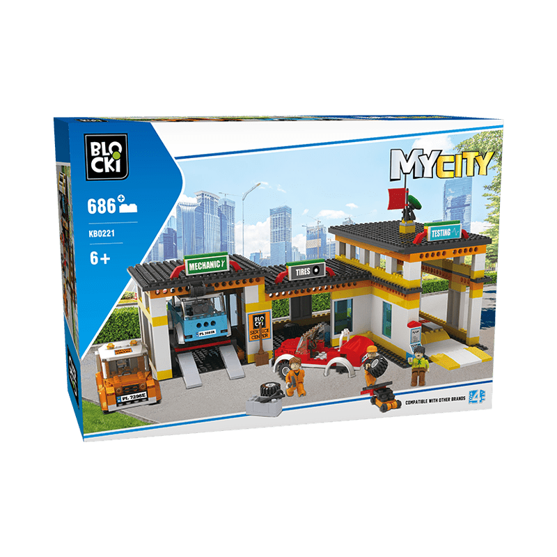 Set cuburi constructie MyCity Service auto, 686 piese, Blocki