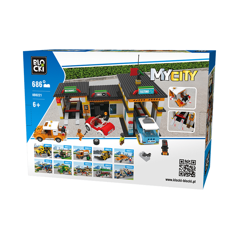 Set cuburi constructie MyCity Service auto, 686 piese, Blocki