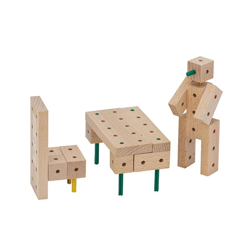 Set cuburi de constructie din lemn Explorer XL, +5 ani, Matador
