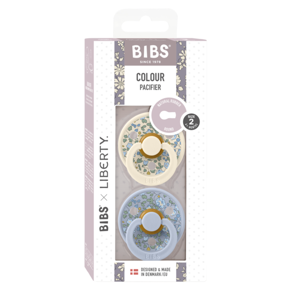 BIBS x LIBERTY - Set 2 suzete Colour Eloise Latex, tetina rotunda, 6 luni+