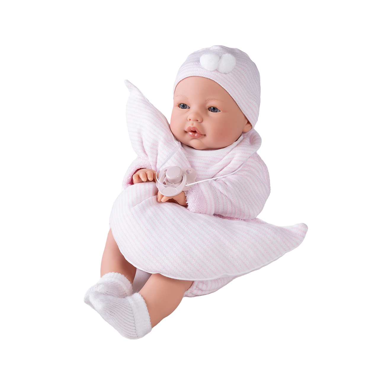 Papusa Fetita Bimba Rosa, 37 cm, Mecanism De Plans, Pleoape Miscatoare, Antonio Juan