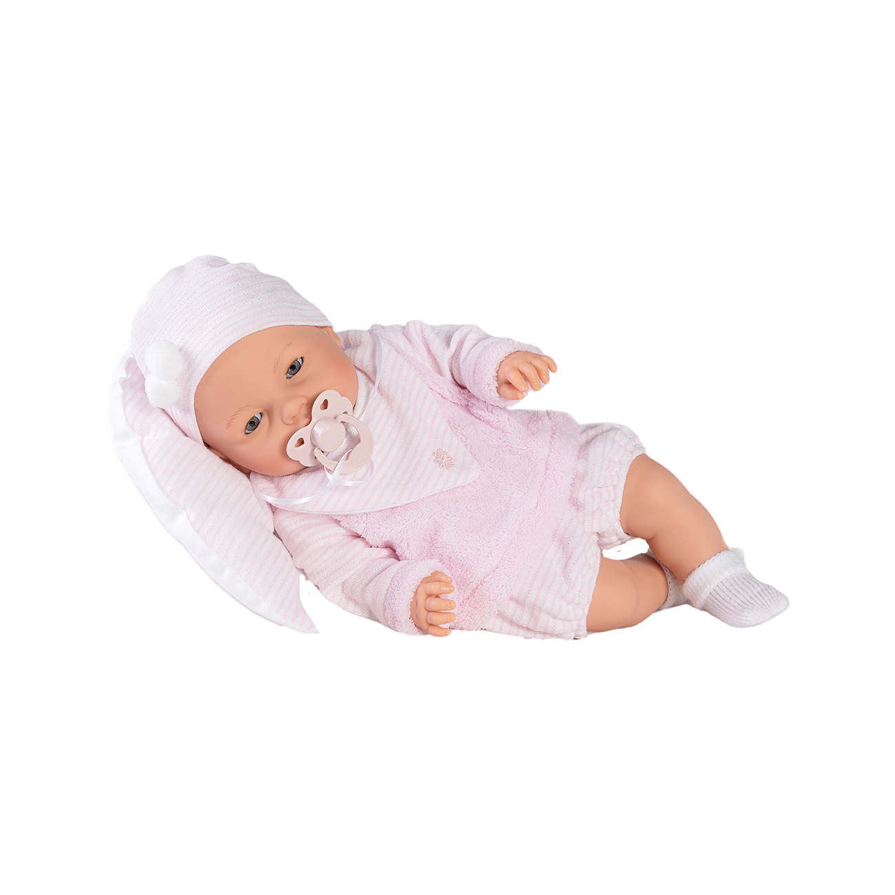 Papusa Fetita Bimba Rosa, 37 cm, Mecanism De Plans, Pleoape Miscatoare, Antonio Juan