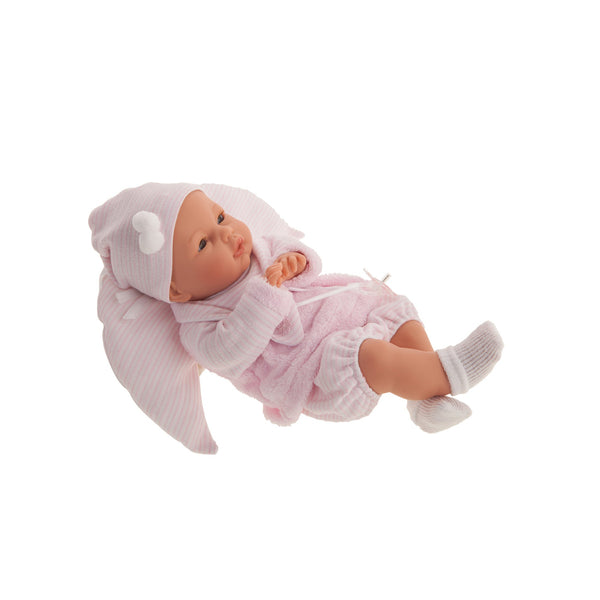 Papusa Fetita Bimba Rosa, 37 cm, Mecanism De Plans, Pleoape Miscatoare, Antonio Juan