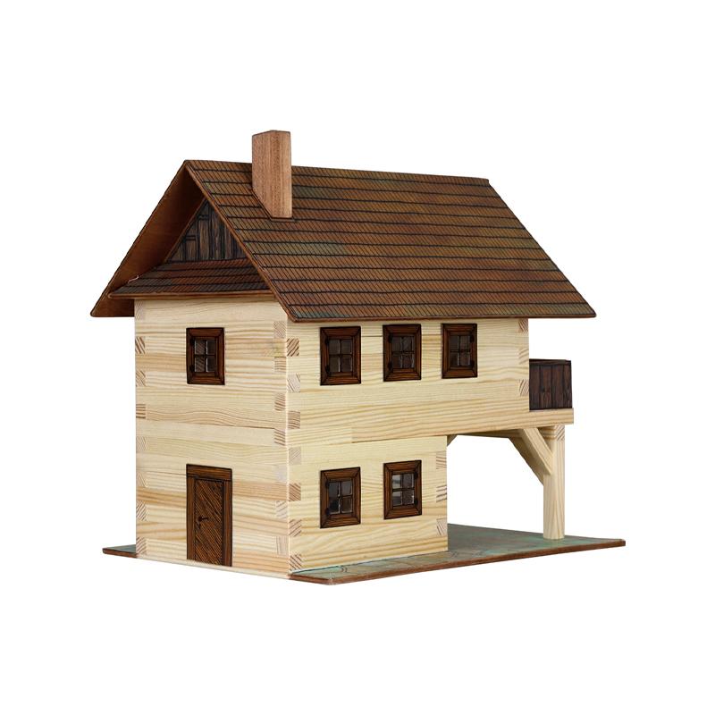 Set constructie arhitectura Primarie medievala, 194 piese din lemn, Walachia - Manute Creative