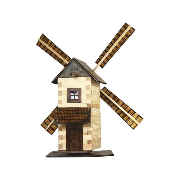 Set constructie arhitectura Moara de vant, 137 piese din lemn, Walachia - Manute Creative