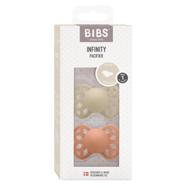 BIBS - Set 2 suzete Infinity Silicon, tetina anatomica, 0 luni +