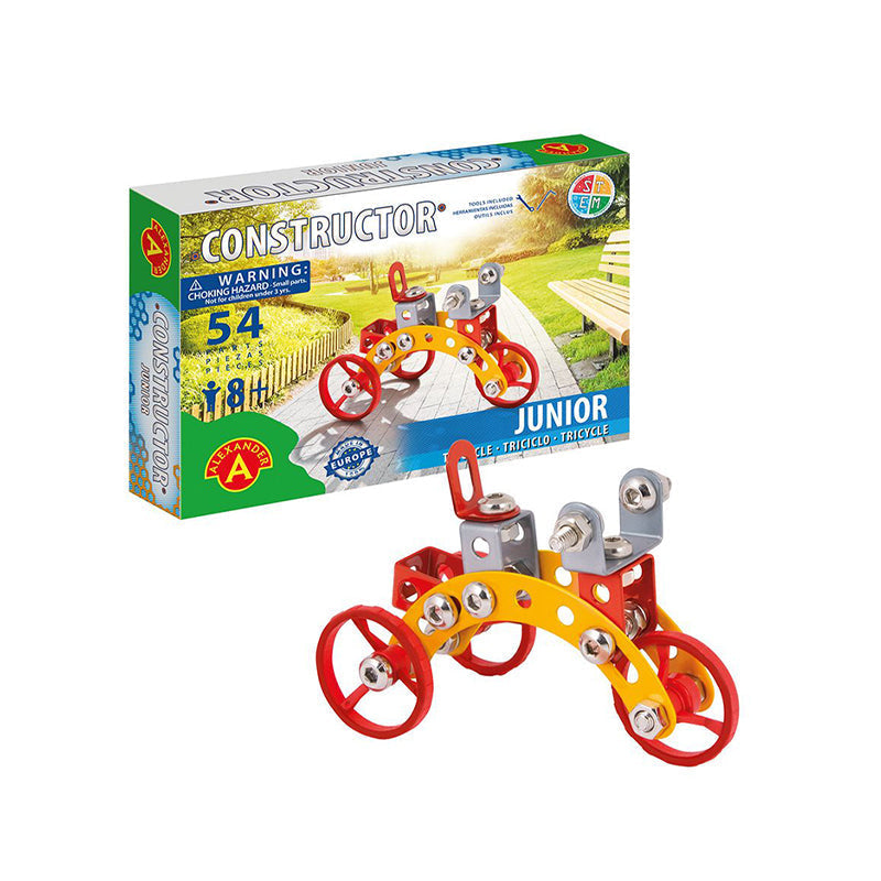Set constructie 54 piese metalice Constructor - Junior (Tricycle), +8 ani Alexander