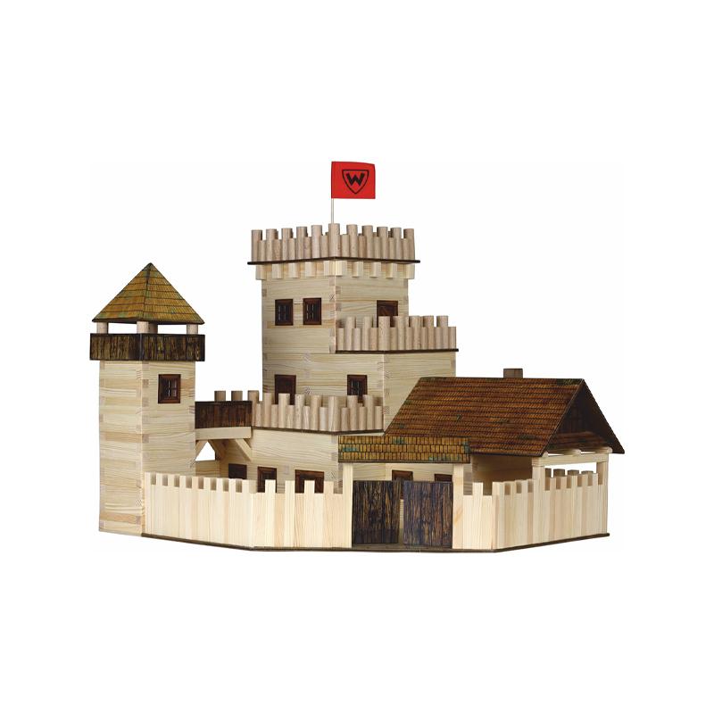 Set constructie arhitectura Castel, 607 piese din lemn, Walachia - Manute Creative