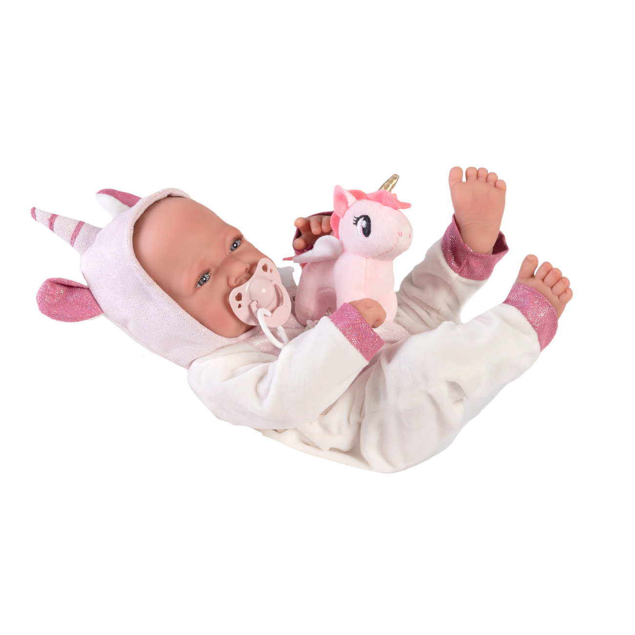 Papusa Nou-nascut In Pijama Unicorn, 42 cm, Antonio Juan