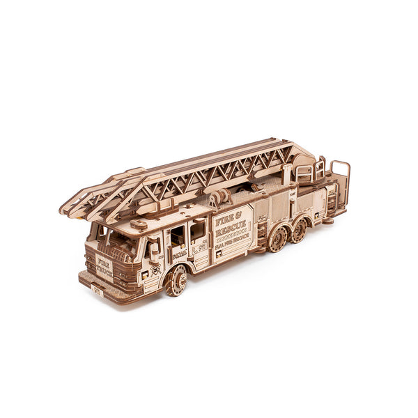Puzzle 3D cu mecanism, din lemn, FIRE TRUCK, 439 piese, EWA