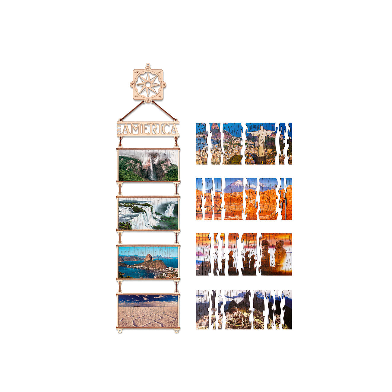 Puzzle 3D din lemn, SOUTH AMERICA, 118 piese @ EWA