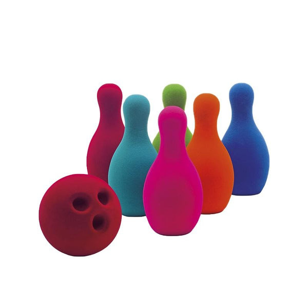 Joc educativ bowling din cauciuc natural, Rubbabu - Manute Creative