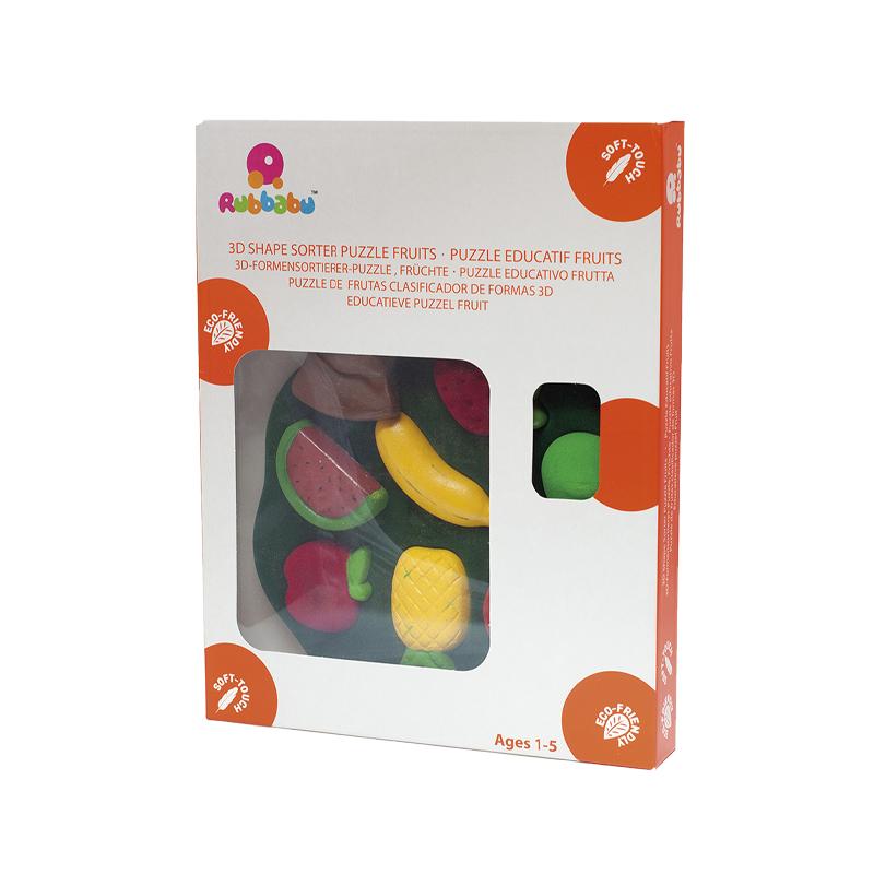 Jucarie sortator forme 3D din cauciuc natural Fructele, Rubbabu - Manute Creative