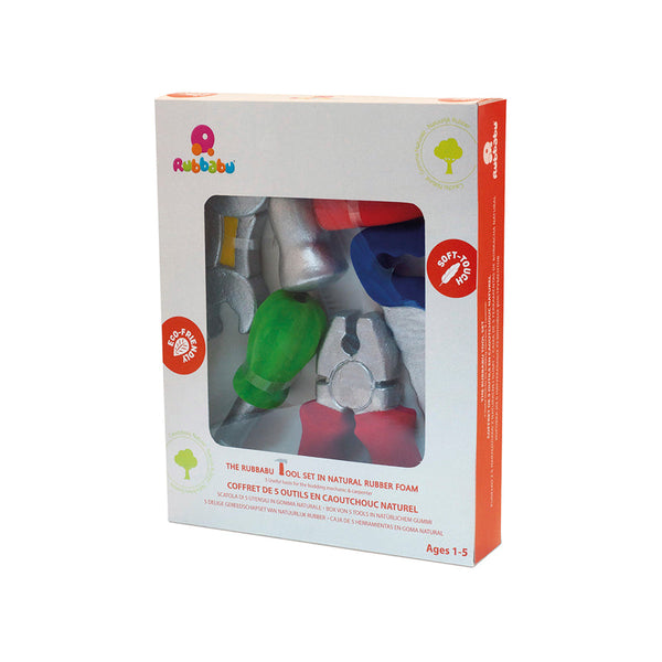 Set de 5 unelte din cauciuc natural, 1 an+, Rubbabu