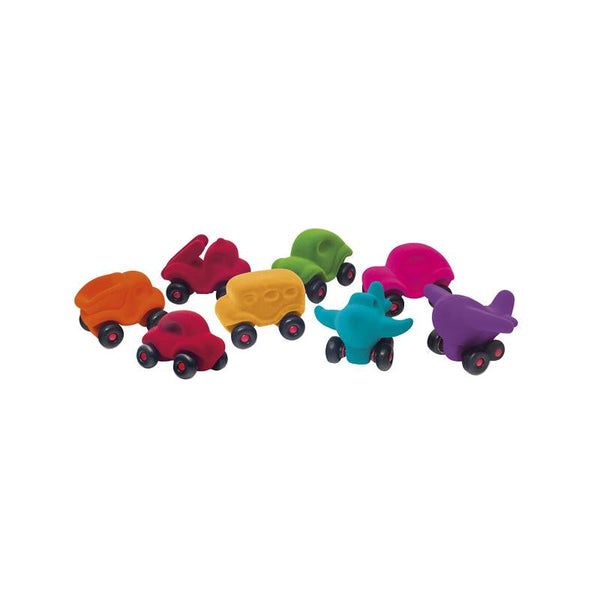 Set asortat 8 vehicule cauciuc natural M2, 12 cm, Rubbabu