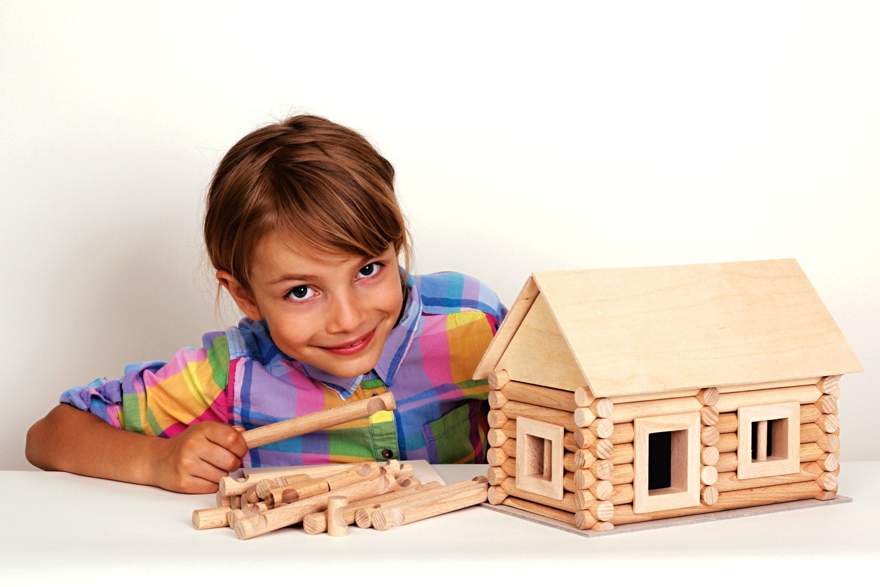 Set constructie arhitectura Vario, 72 piese din lemn, Walachia - Manute Creative