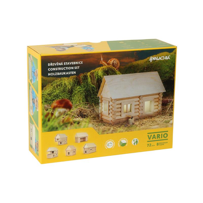 Set constructie arhitectura Vario, 72 piese din lemn, Walachia - Manute Creative
