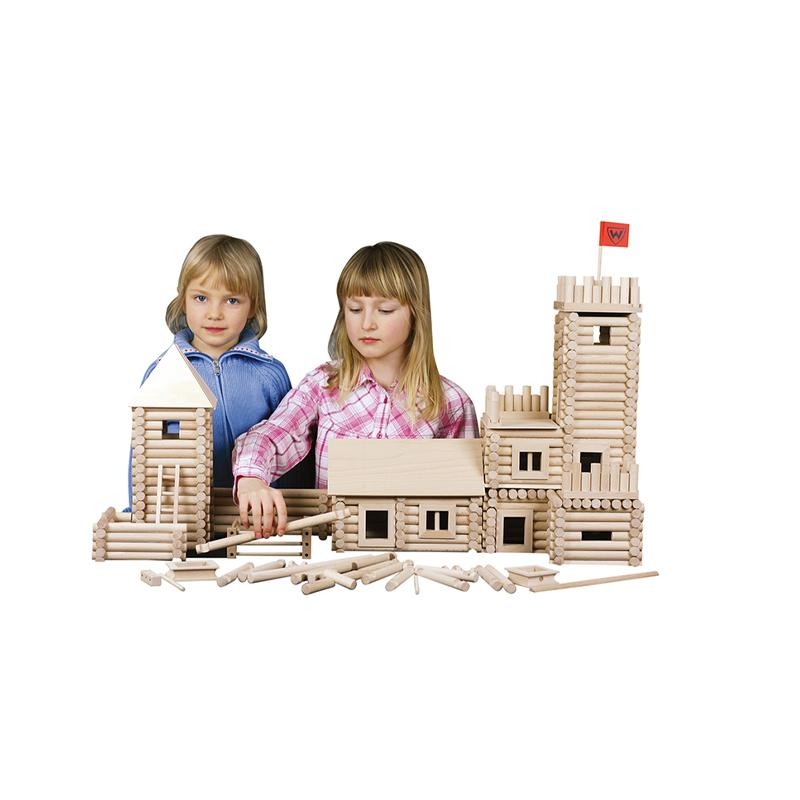 Set constructie arhitectura Vario XL, 184 piese din lemn, Walachia - Manute Creative