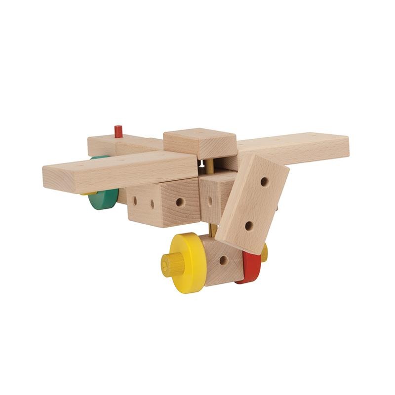 Set cuburi de constructie din lemn Maker XL, +3 ani, Matador