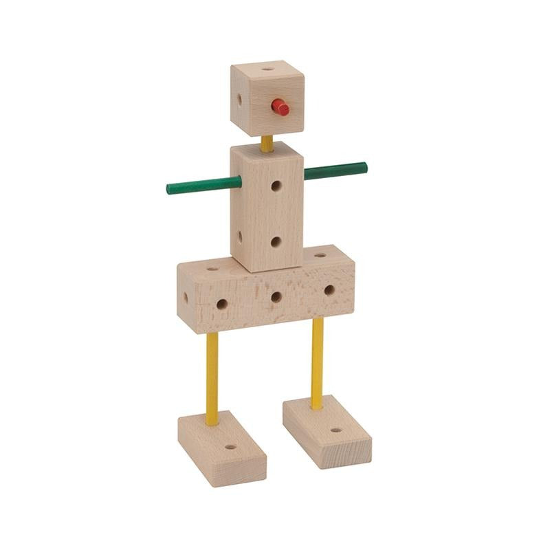 Set cuburi de constructie din lemn Maker XL, +3 ani, Matador