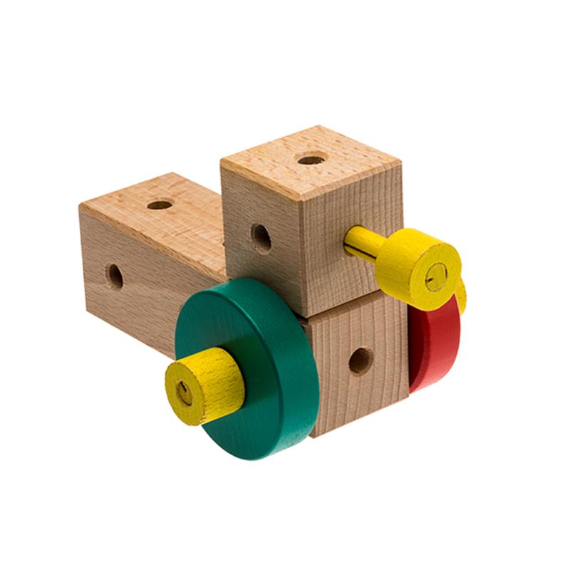 Set cuburi de constructie din lemn Maker World Country, +3 ani, Matador