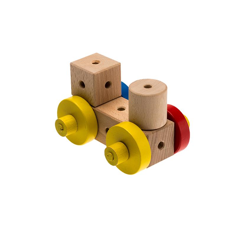 Set cuburi de constructie din lemn Maker World Country, +3 ani, Matador