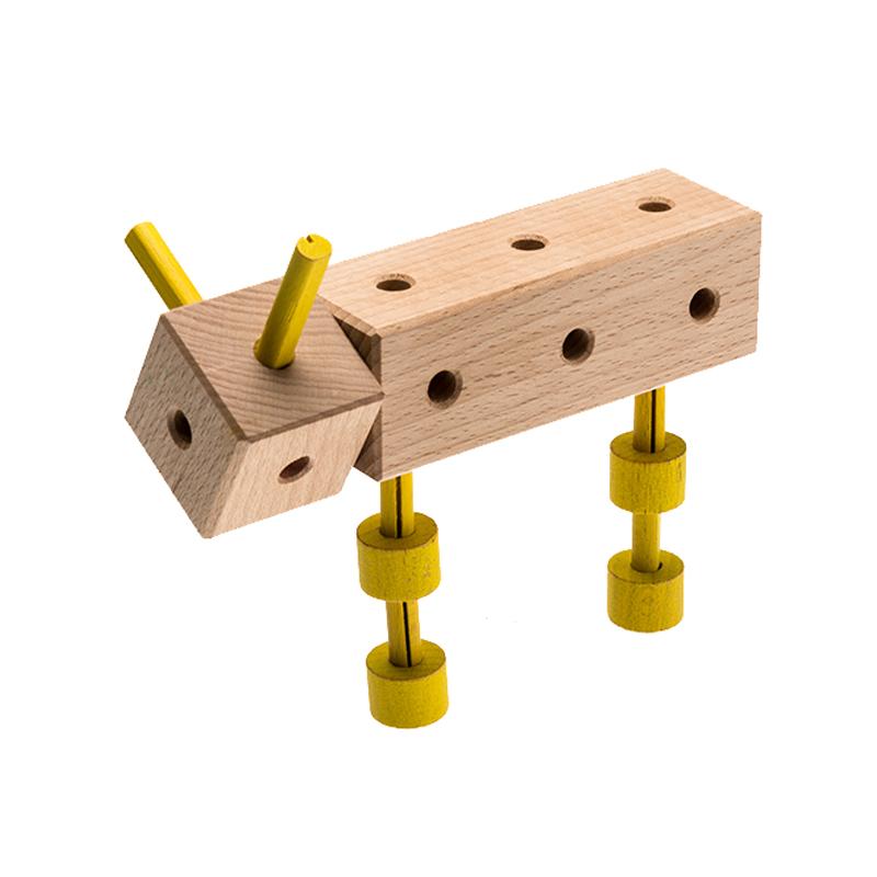 Set cuburi de constructie din lemn Maker World Country, +3 ani, Matador