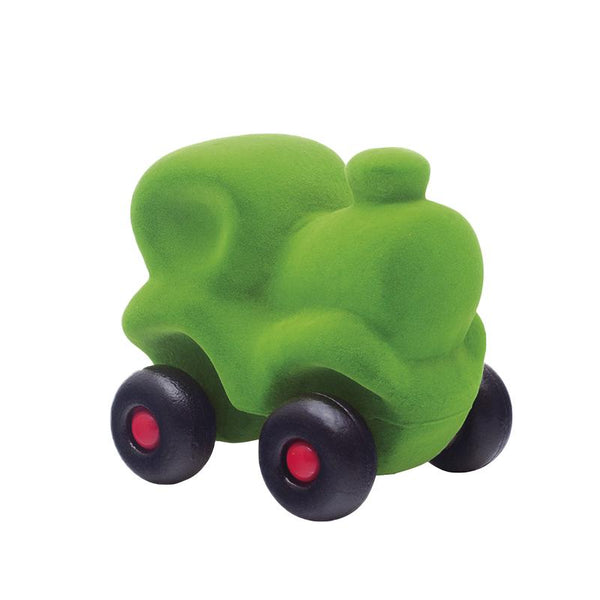 Jucarie cauciuc natural Trenuletul Choo-Choo, verde, medie, Rubbabu - Manute Creative