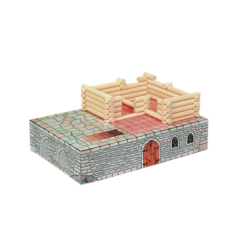 Set constructie arhitectura Vario Fort, 194 piese din lemn, Walachia - Manute Creative