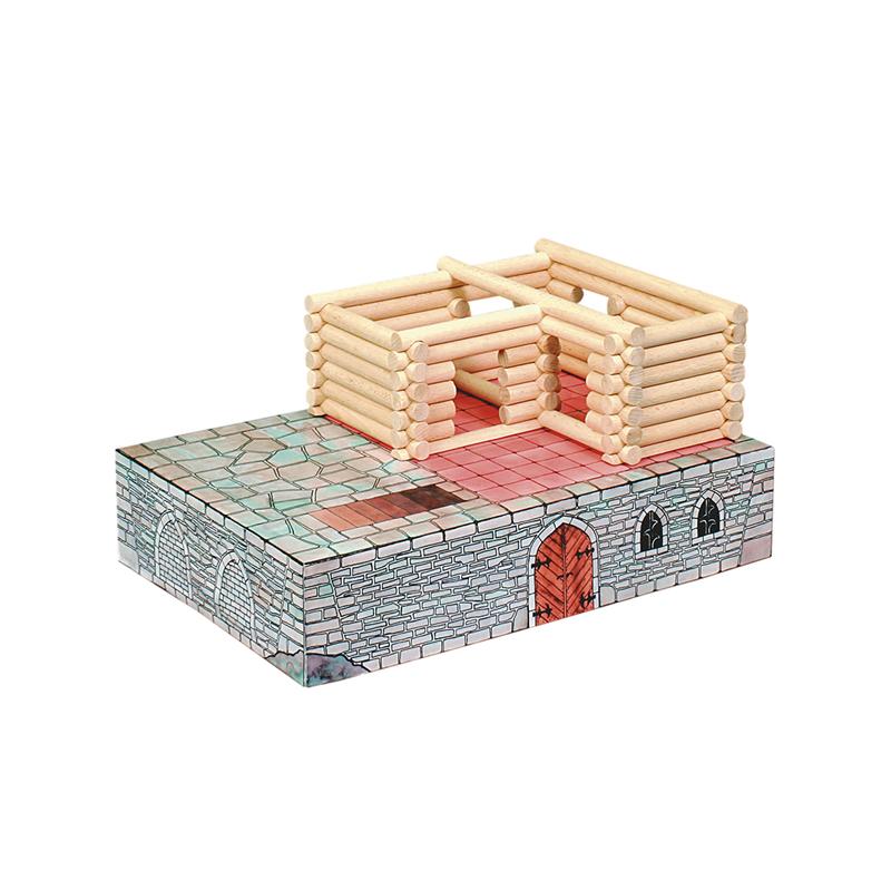 Set constructie arhitectura Vario Fort, 194 piese din lemn, Walachia - Manute Creative