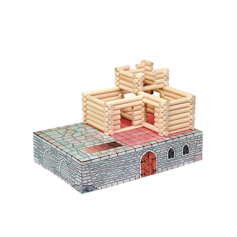 Set constructie arhitectura Vario Fort, 194 piese din lemn, Walachia - Manute Creative
