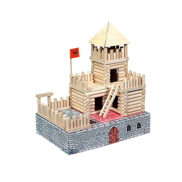 Set constructie arhitectura Vario Fort, 194 piese din lemn, Walachia - Manute Creative