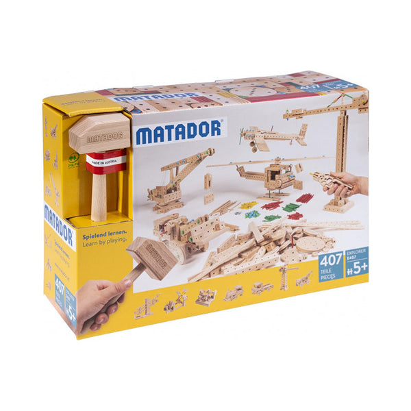 Set cuburi de constructie din lemn Explorer 407 piese, +5 ani Matador