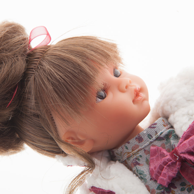 Papusa fetita Emily cu coc si jacheta, 33 cm, Antonio Juan