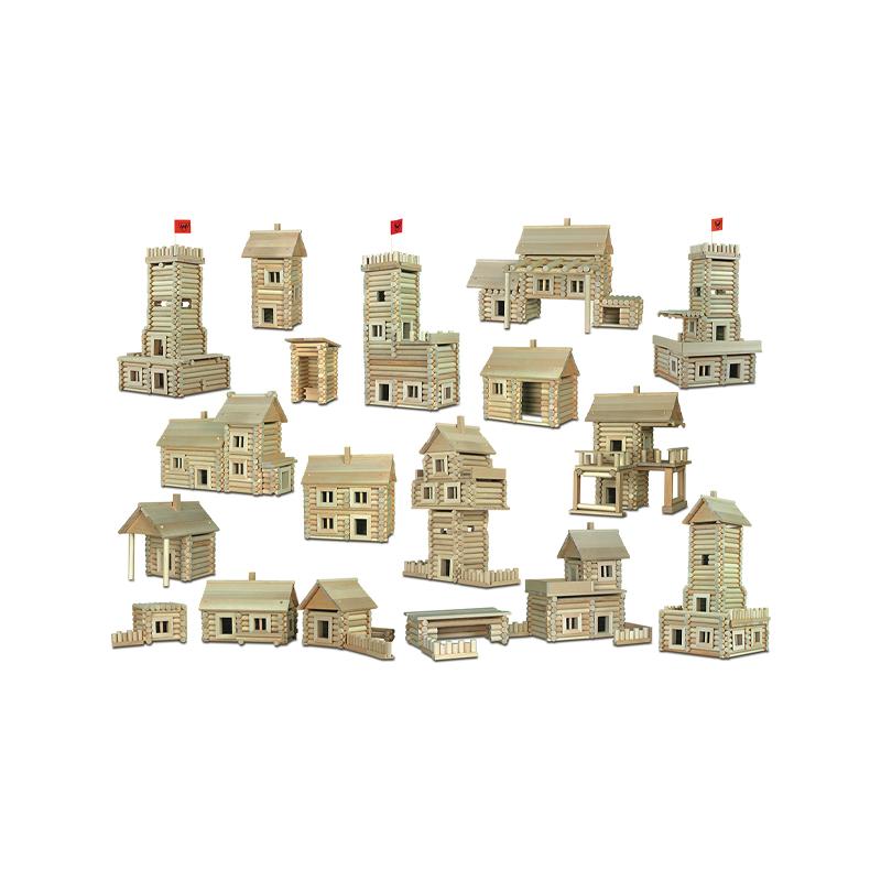 Set constructie arhitectura Vario Massive, 209 piese mari din lemn, Walachia - Manute Creative