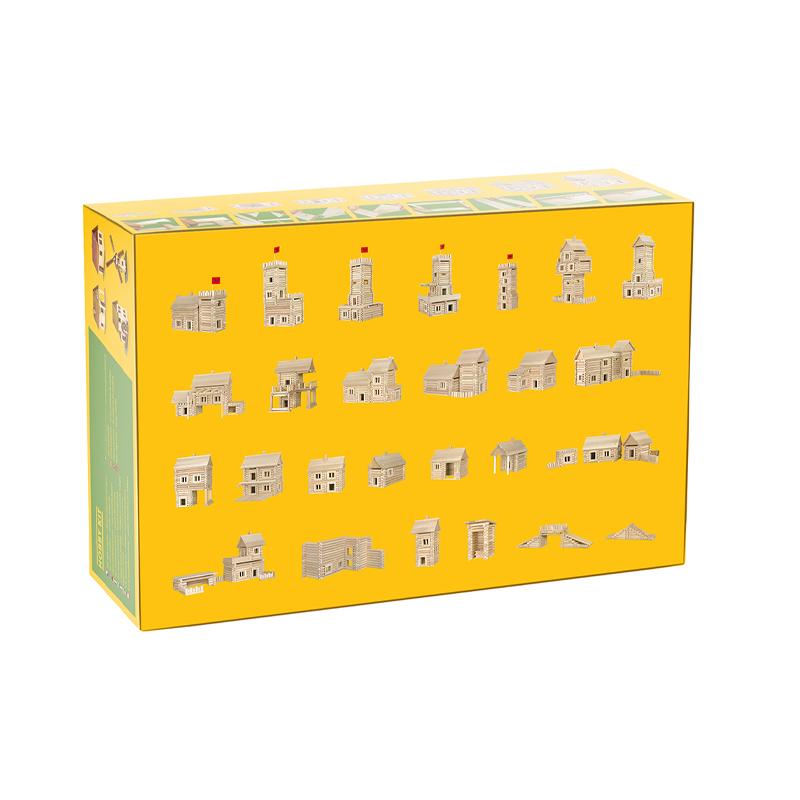 Set constructie arhitectura Vario Massive, 209 piese mari din lemn, Walachia - Manute Creative