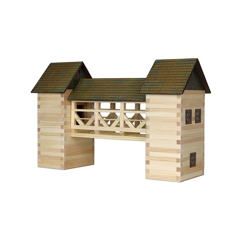 Set constructie arhitectura Pod, 259 piese din lemn, Walachia - Manute Creative