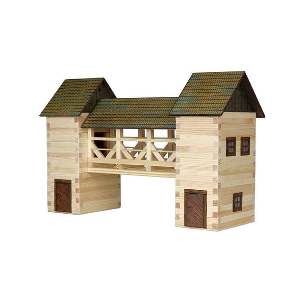 Set constructie arhitectura Pod, 259 piese din lemn, Walachia - Manute Creative