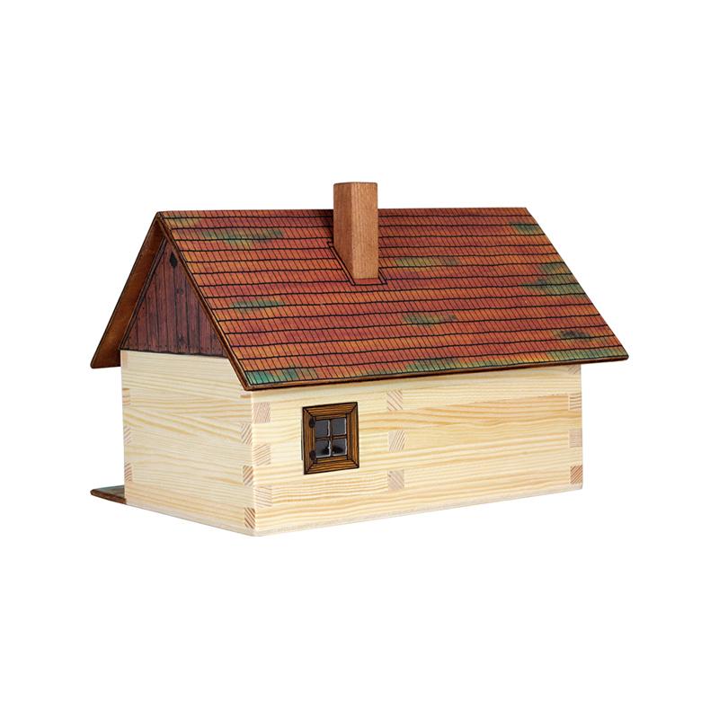 Set constructie arhitectura Casa din busteni, 100 piese din lemn, Walachia - Manute Creative